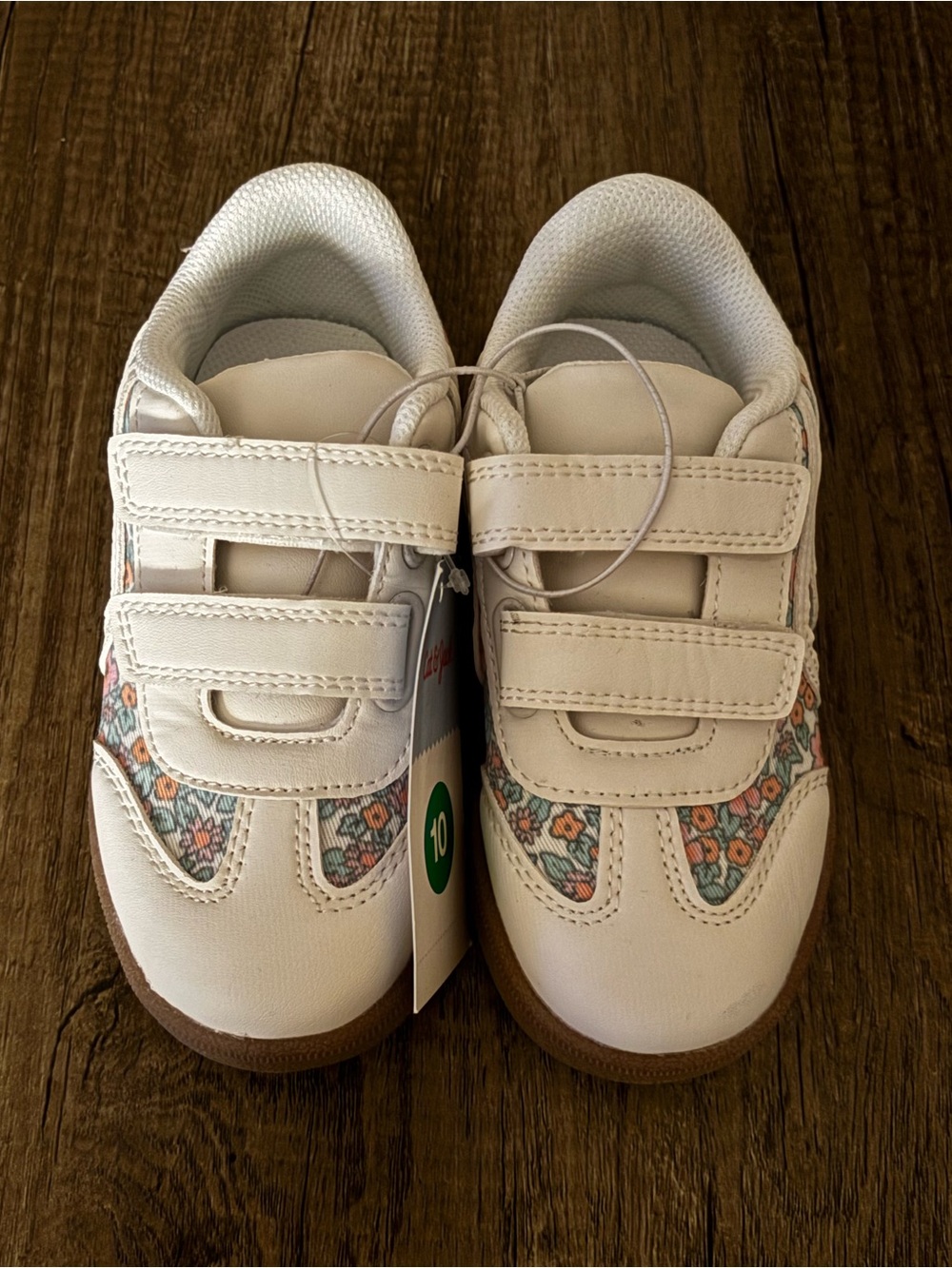 NWT! Cat & Jack Toddler Girls Floral Velcro Sneakers Size 10